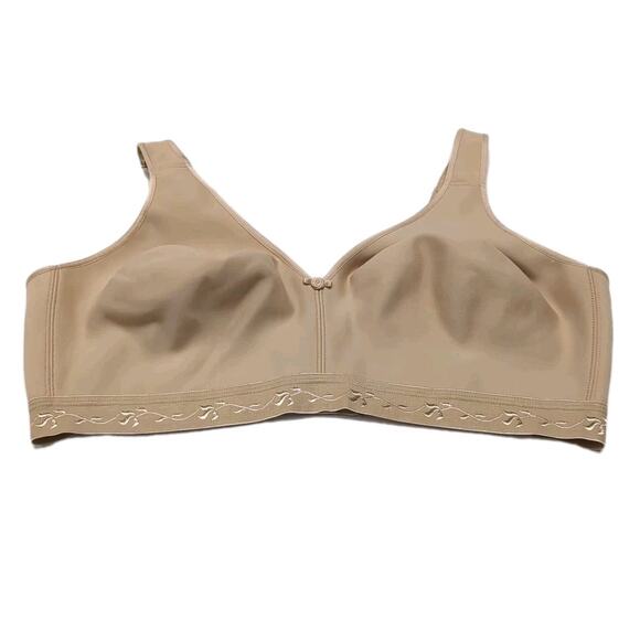 Cacique Seamless No Wire Bra Size 40DDD Unlined Full Coverage Tan Beige Soft - Picture 3 of 10
